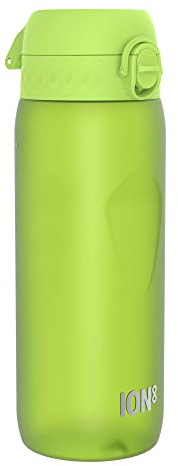 Ion8 Sports Water Bottle, 750 ml/24 oz, Leak Proof, Easy to Open, Secure Lock, Dishwasher Safe, BPA Free, Flip Cover, Carry Handle, Soft Touch Contoured Grip, Easy Clean, Odour Free, Green