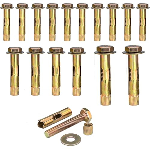16 Stück Expansion Rawl Schrauben, Sechskantmutter Expansion Sleeve, Ankerbolzen Heavy Duty Befestigung, Beton Mauerwerk Ziegel Wand Befestigungen (M6/M8/M10)