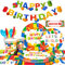 133pcs Baustein Geburtstag Dekoration Baustein Geburtstag Partygeschirr Baustein Party Teller Bausteine Servietten Becher Tischdecke Banner etc Baustein Partyzubehör für 16 Kinder