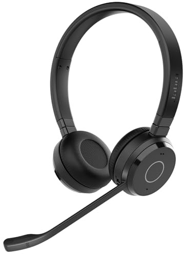 Jabra Evolve 65 TE (troisième édition) Casque double oreille sans fil avec support de charge – Micro antibruit, autonomie de 16 heures, double connectivité, fonctionne avec toutes les plateformes UC