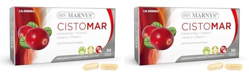 Cistomar Cápsulas de Arándano Rojo - Favorece el Bienestar del tracto Urinario - Con arándano rojo, fructooligosacáridos, Vitamina C, 30 cápsulas (Paquete de 2)