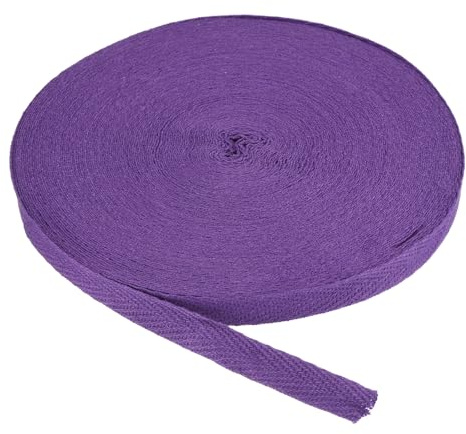PATIKIL In Cotone A Spina di Pesce 3/8 di Pollice 25 Iarde in Cotone Nastro A Binda A Taglio Obliquo Nastro A Tessitura A Spina di Pesce per Cucire Regali Fai da Te Craft Viola Scuro.