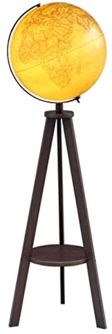 PZEOB Geographic Globes Illuminated Globe With Wooden Tripod Globes Embossed Hd Geographic Globes For Living Room Floor Standing Globe Decoration Fun