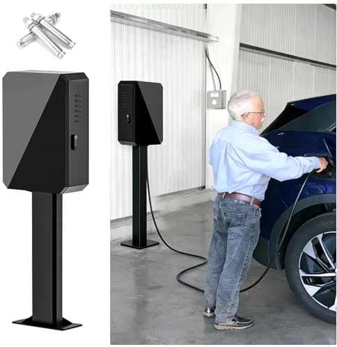 Colonnina Ricarica Colonnina di Ricarica per Auto Elettriche da Garage, Supporto per La Ricarica di Veicoli Elettrici Interni, Colonnina con Organizzatore per Cavi di Ricarica(Black)
