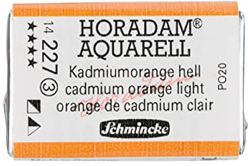 Schmincke – HORADAM® AQUARELL - feinste Künstler-Aquarellfarben, 227 Kadmiumorange hell, 14 227 043, 1/1 Näpfchen