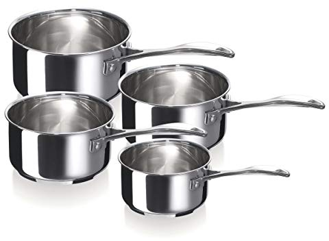 Bekaline 12066984 Chef Série de 4 Casseroles en acier Inoxydable 14/20 cm, Argenté