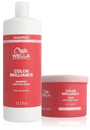 Wella Professionals Pack Invigo Color Brilliance, Protector del color, Cabello teñido Fino o Normal, Champú (1L) + Mascarilla (500ml)