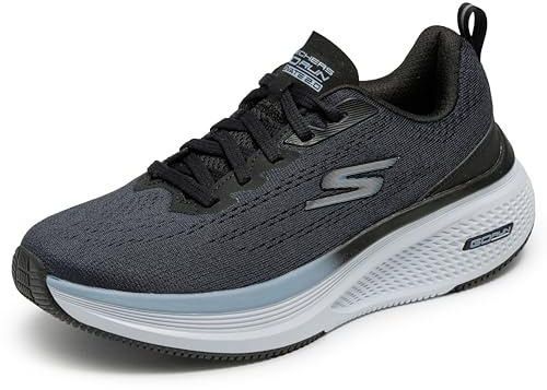 Skechers Go Run Elevate 2.0, Zapatillas Mujer, Black Textile/Blue Trim, 37 EU