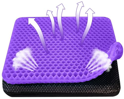 GMHLLES Honeycomb Gel Seat Cushion, Gel Cushion for Sitting Pressure Sore - For Relax Back & Sciatica Gel Seat Cushion for Car/Office/Home/Wheelchair Seat Cushion