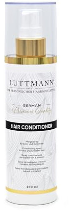 LUTTMANN Balsamo per capelli da 200 ml – Spray per capelli veri e sintetici – per parrucche, parrucche e sistemi di capelli, extension e capelli propri – German Premium Quality – Made in Germany