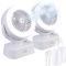 Sichler Haushaltsgeräte Nachttisch-Ventilator: 2er-Set Akku-Tisch-Ventilator & Vernebler,Oszilation,LED-Ring,1.200mAh (Akkubetriebener, mit Ringlicht, Tischleuchte Batterie)