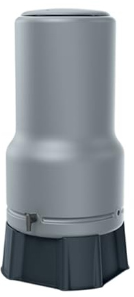 Depósito de Agua de Lluvia AQUABELL de 200L Color Gris Claro, de Material Resistente a los Rayos UV y a la Intemperie