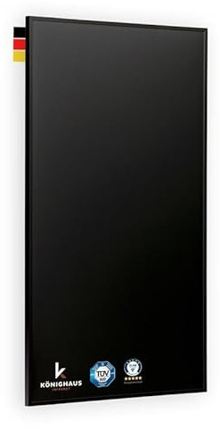 Könighaus infrarödvärmare - 800 W Black Edition med TÜV SÜD + 5 års garanti ✓ dubbelt överhettningsskydd ✓ klar för drift på 2–4 min