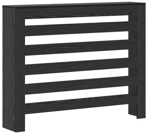 vidaXL Cubierta de Radiador Roble Negro 104 x 20 x 82 cm, Cubierta Elegante para Radiador de Sala, Diseño Moderno, Accesorio Chido para Casa, Distribución de Calor Funcional
