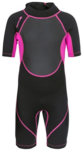 Trespass Scubadive Maillots de Bain Fille Noir FR : XXS (Taille Fabricant : 2/3)
