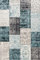 LIFA LIVING 80 x 150 cm Vintage Teppich für Wohnzimmer und Schlafzimmer, Wohnzimmerteppich mit Muster Patchwork, Blau Grau, aus weicher Wolle