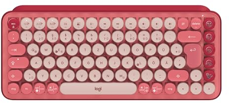 Logitech POP Keys Mechanische kabellose Tastatur mit anpassbaren Emoji-Tasten, Kompaktes Design, Bluetooth- oder USB-Verbindung, Multi-Device, OS-kompatibel, Deutsches QWERTZ-Layout - Daydream