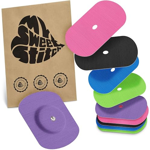 MySweetStitch - 10 x FreeStyle Libre 1 & 2 cerotti sensore, Overpatch ovale Ø 70 x 55mm, con foro di ventilazione, cerotto impermeabile, traspirante, delicato sulla pelle, Rainbow