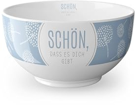 Rungassi Müslischale Bowl Dessert-Schale Salat-Schüssel Thema Entspannung (Schön, dass es dich gibt - hellblau)