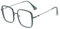 AOOLIA Quadrat Blaulichtfilter Brille für Damen Herren, Retro Frame Ohne Stärke Brille Computer Anti-Blaulicht Brillen (Grün)