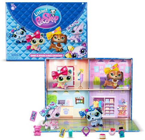 Littlest Pet Shop- Sweet & Stylish Bundle Set - Series 4 - Gen 7 Authentic LPS Bobble Head Toy Figure, Collectible Toy Animal, Ages 4+ - Amazon Exclusive