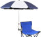 GRANDMEI Sonnenschirm für Stuhl mit Verstellbarer Klemme, Regenschirm für Terrassenstühle,Strandstühle,liegestuhl,Rollstühle und Golfwagen (W-Blue)