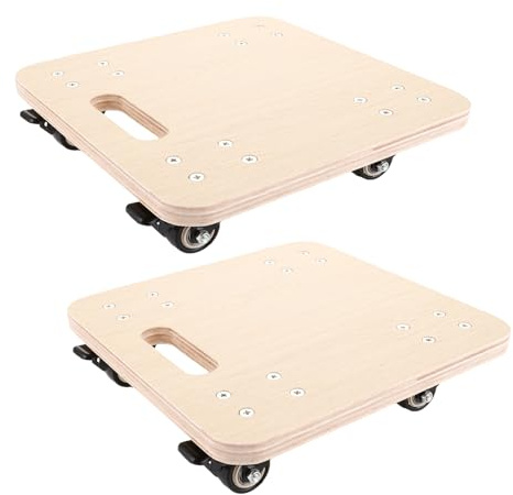 APACALI 2er Set Transportroller aus Holz – 30x30 cm Rollbretter Transport, 18 mm Dicke, 320 kg Tragkraft, Möbelroller für Umzug & Transport