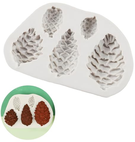 Silicone Moulds, Pine Cone Mould, Chocolate Moulds for Baking and Gum Paste, Small and Large Pinecone Shapes for Cake Decoration, Candy Making, Chocolate Molds Silicone for Holiday