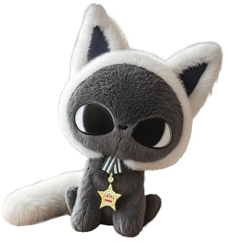 Jouet chaton rembourré - animal en peluche, figurine de chat câlin | cadeau dessin animé Pouchy cols de collection décor de bureau, caractère de coussin embrassé souffc