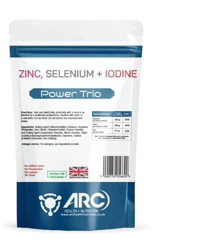 Iodine & Selenium with Zinc Power Trio Minerals Supplement Tablets | Reduction of Tiredness & Fatigue | Supplements for Men & Women (365)
