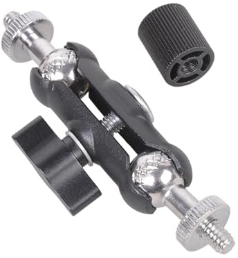 Bras d'extension de 6,35 mm mâle vers femelle - Bras d'extension pour moto, vélo, téléphone - Adaptateur de sangle de poignet amovible pour éclairage d'appareil photo
