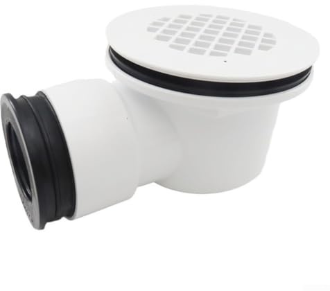 Duschavlopp, 114 mm duschavlopp med metallfläns, plastfälla för amerikansk stil 90-håls badrum golvavlopp