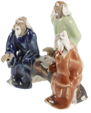 MAGICLULU Figurine Traditionnelle en Céramique pour Décoration de Bonsaï Miniature, Statue Élégante et Facile à Déplacer, pour Jardin et Terrarium