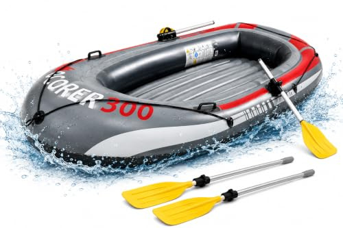 Inflatable Rubber Boat 220 x 110 cm for Children and Adults with Padel and Ropes, Inflatable Boat, Paddle Boat and Rowing Boat