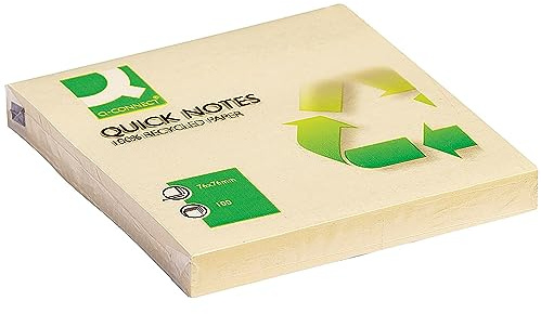 Q-Connect Quick Notes Recycled 76x76mm Yellow (Pack of 12) KF05609