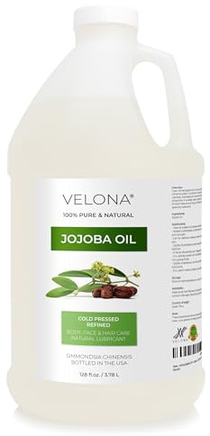 velona Jojoba Colorless Oil 1 Gallon / 128 Fl Oz | 100% Pure and Natural Carrier Oil | Clear, Refined, Cold Pressed | Moisturizing Face, Hair, Body and Skin Care | Use Today - Enjoy Results