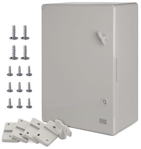 BOXEXPERT Verteilerkasten außen IP65 ABS Kunststoff 500x350x190mm Serie Fleet wasserdicht Schaltschrank Wandschrank Industriegehäuse Leergehäuse grau