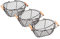 Trademark Innovations Drahtkorb mit Holzgriffen, oval, 25,4 cm, Vintage-Stil, 3 Stück