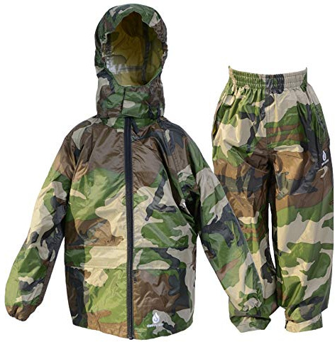 DRY KIDS Waterproof Rain Suit Comprising Packaway Jacket/Overtrousers