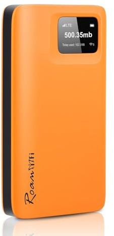 RoamWiFi 4G LTE WiFi Mobile Hotspot, Local & International Coverage Travel Router in 170+ Countries,No Contract or SIM Card Required,10 Connected Devices, US 50GB & Global 1GB Data 60Day