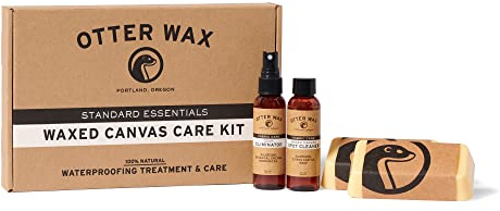 Waxed Canvas Care Kit by Otter Wax | Durable Rain Protection | Made in the USA | Waterproof Canvas and Fabric, Shoes, Hats, Jackets, Bags, Outdoor Gear, Clothing | Beeswax Waterproofer