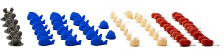 BoardGameSet Cat Lady Board Game Upgrade Expansion - Resources | Board Game Accessories Gaming Tokens Meeples Board Games Upgrade Components Dice