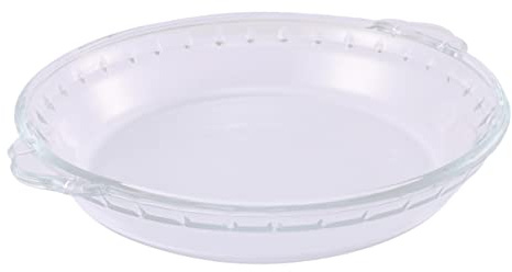 Cabilock Oven Proof Pie Dishes Glass Plate 9 Inches for Baking Serving Casserole Dish Lids