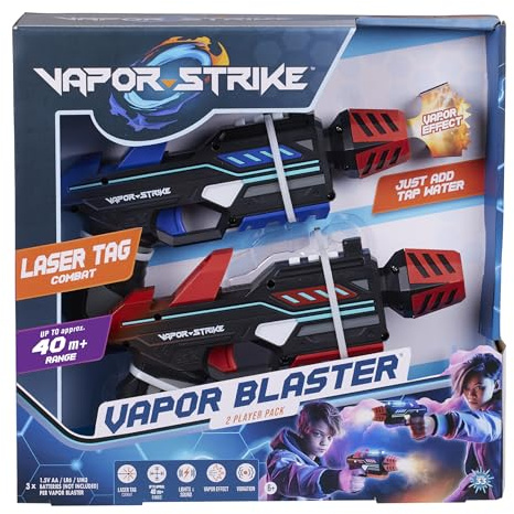 WowWee Vapor Strike Vapor Blasters 2 Player Pack, Lights, Sounds & Vapor Effects, Laser Tag Style Battle (Set of 2 Blasters)
