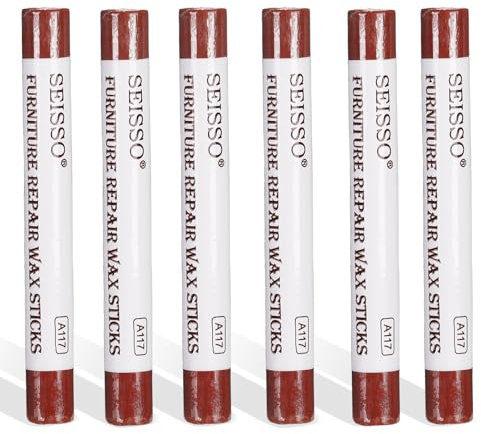 SEISSO 6 Pezzi Pennarello per Legno, Pennarello Ritocco Legno per Coprire Graffi e Fori nei Mobili,Riparazione Legno Cera Stick 12cm (Cedro)
