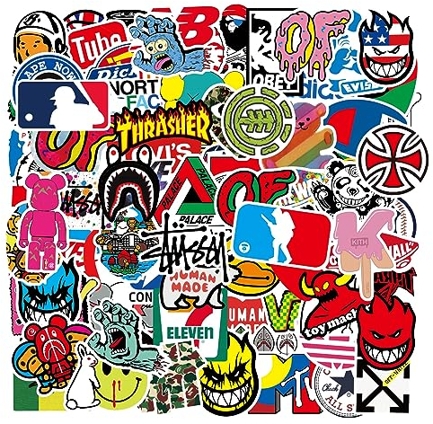 Kaderas Marca Pegatinas 101 Unidades de Vinilo para Monopatín, Portátil, Guitarra, Estuche de Viaje, Equipaje, Bicicleta