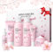 6 Pièces Fleur de Cerisier Ensemble Soin du Visage, Skincare Set avec Nettoyant, Tonique, Lotion, Crème Hydratante, Sérum, Soin Nourrissant Yeux, Coffrets de Soins pour Adolescentes et Femmes