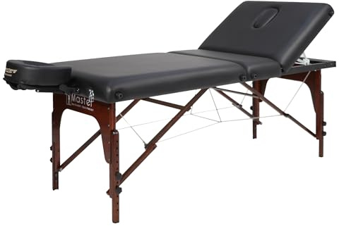 Master Massage 76cm Somerest Salon(3-section) Portable Massage Table Package, with pre-built face holeBlack