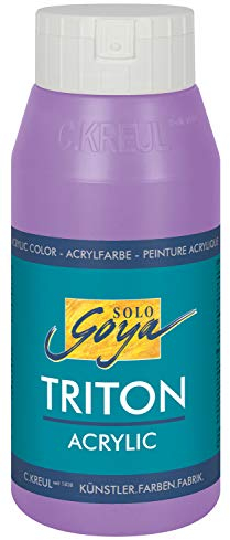 KREUL 17043 - Solo Goya Triton Acrylfarbe flieder, 750 ml Flasche, schnell und matt trocknend, Farbe auf Wasserbasis, in Studioqualität, vielseitig einsetzbar, gut deckend und ergiebig