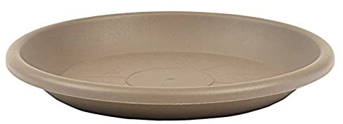 greemotion Blumentopfuntersetzer Taupe - Untersetzer Blumen mit 44 cm Durchmesser Höhe 6,1 cm - Pflanzkübel Untersetzer aus Kunststoff - Pflanzenuntersetzer rund - Pflanzen Untertopf